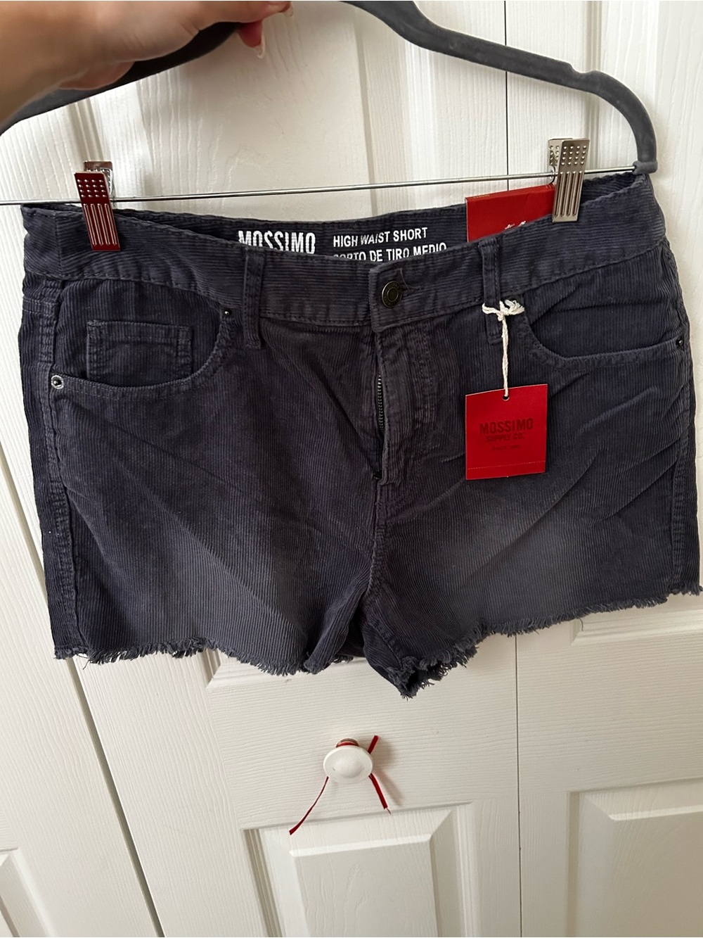 Mossimo Supply Co. High-Waist Corduroy Shorts in Charcoal Gray
